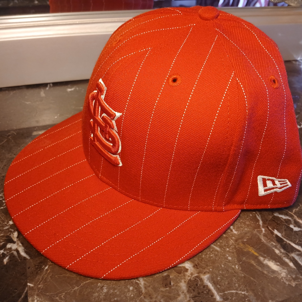 New Era Red Pinstripe Baseball Cap - Picture 4 of 11